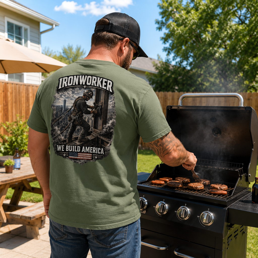 Ironworker Shirt, Ironworker Gift, Union Ironworker, We Build America, Construction Shirt, Steel Worker Tee, Tradesman Gift, Blue Collar