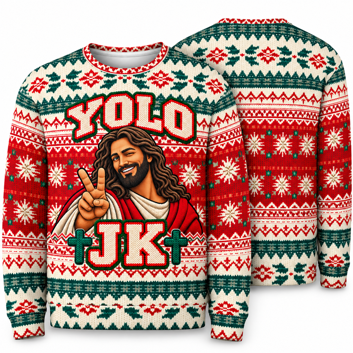 Funny Jesus Ugly Christmas Sweater Sweatshirt – YOLO JK Christmas