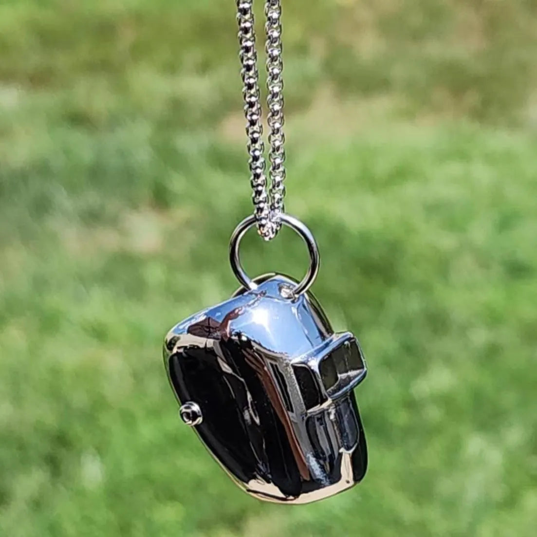 Welding Hood Necklace, 316L Stainless Steel, Industrial Chain, Graduation Gift, Welder Gift, Union Welder, Dad Gifts, Blue Collar, Keychain